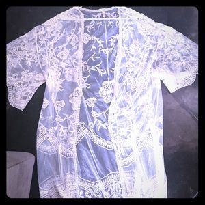 Cream Lace Duster Kamono